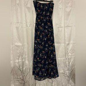 Strapless floor length maxi dress